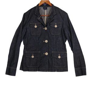 Gap Women's Blue Button Up Denim Jean Jacket
